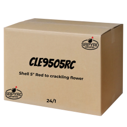 Shell 5" red to crackling flower 24ks/ctn
